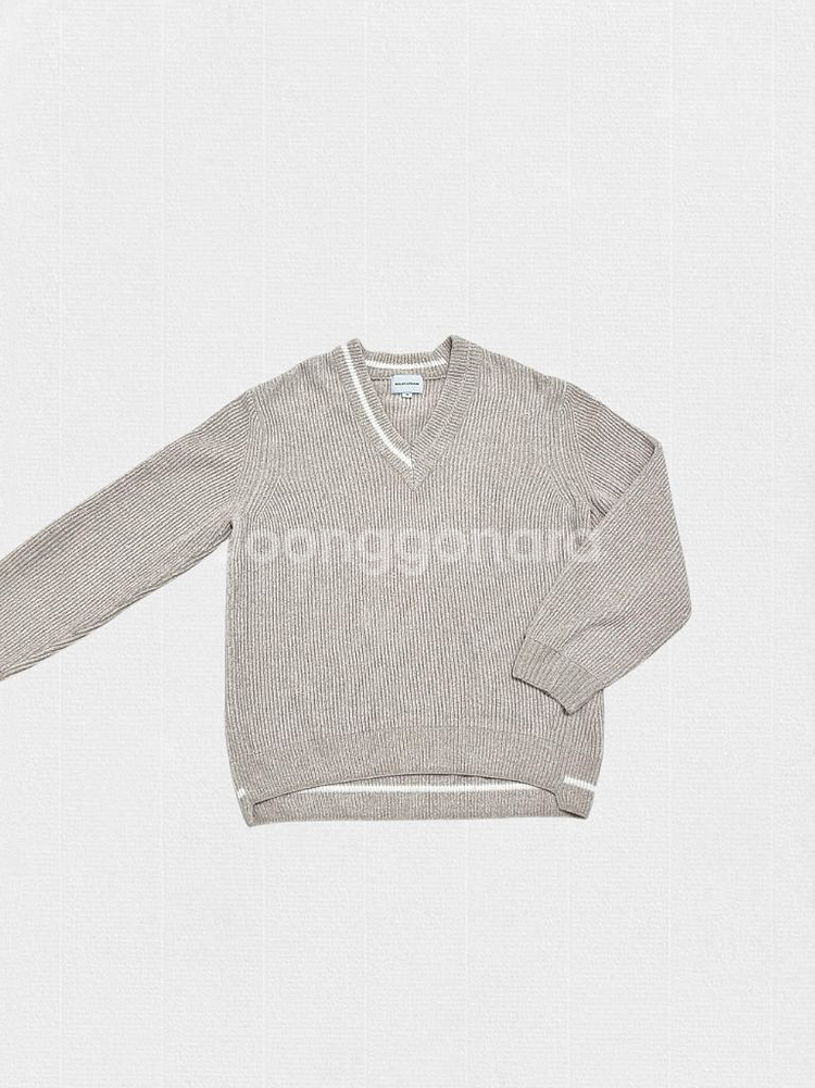 솔리드 옴므 벨벳 브이넥 니트 95--0