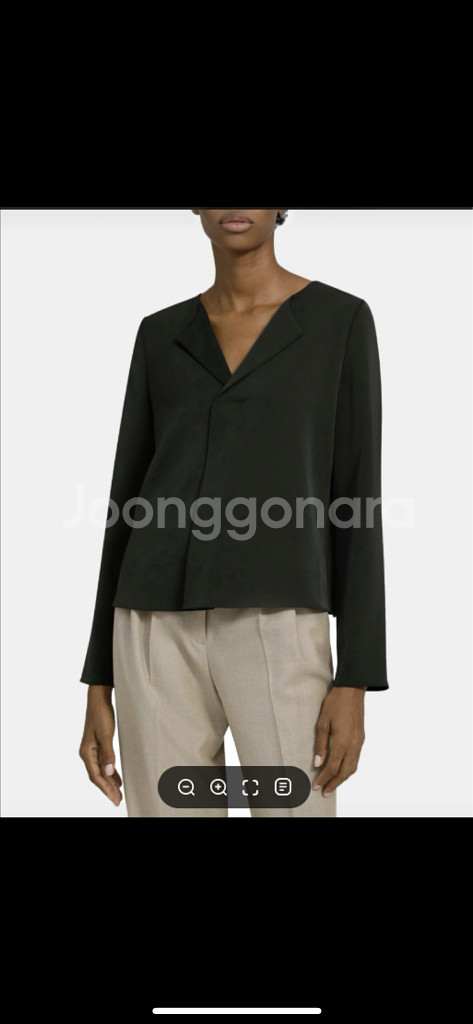 띠어리 폴드 오버랩 블라우스--0