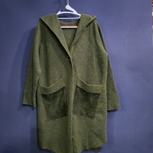 후드 니트 가디건