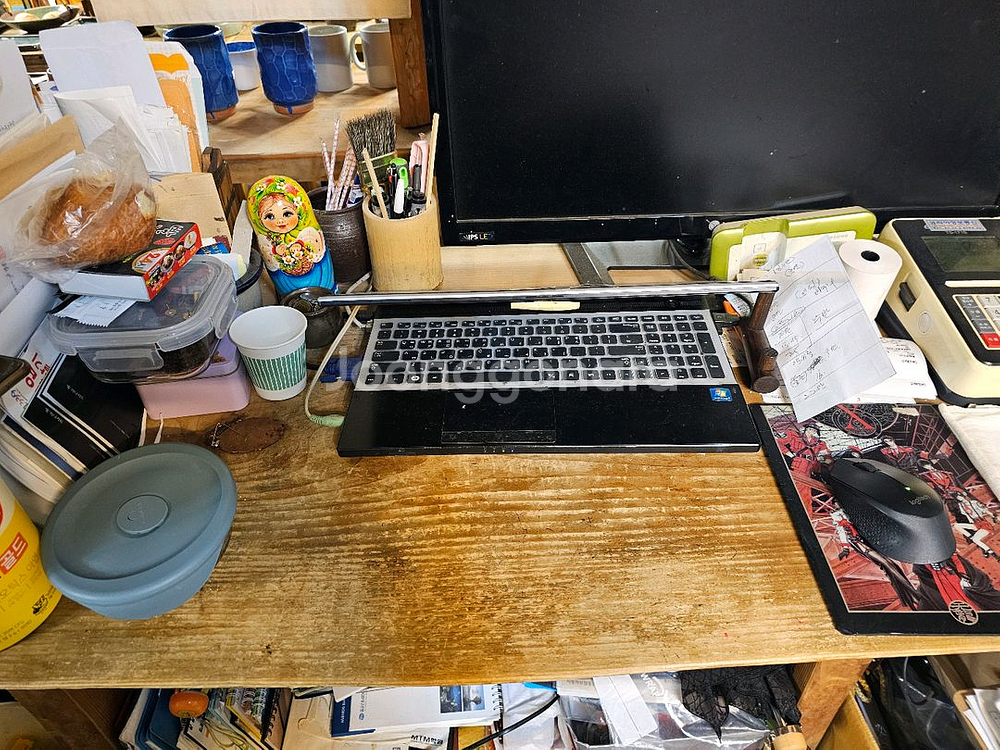 통원목 책상 컴퓨터책상--1