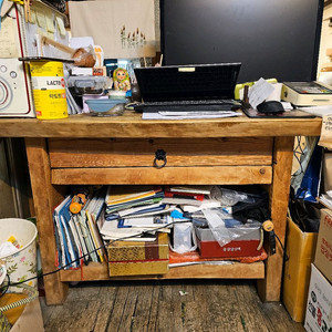 통원목 책상 컴퓨터책상