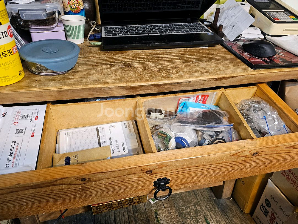 통원목 책상 컴퓨터책상--5