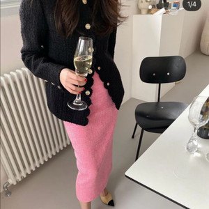 엘콤마 해리스 트위드 스커트