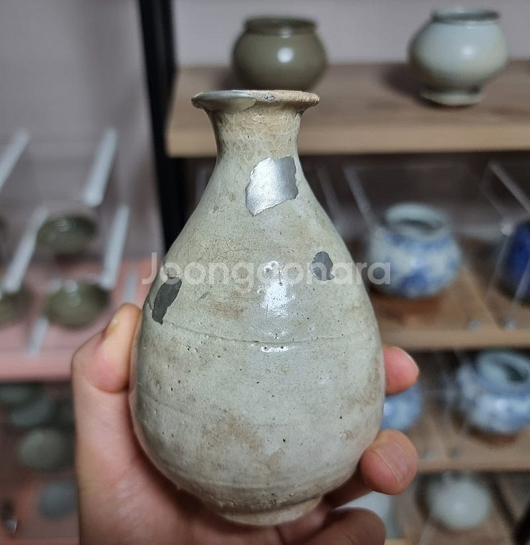 골동품 도자기 조선백자 김해백자 도쿠리병 주병--2