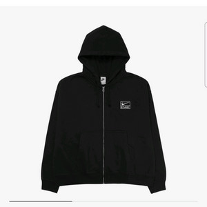 L) 나이키 x 스투시 후드 집업 플리스 후드 블랙