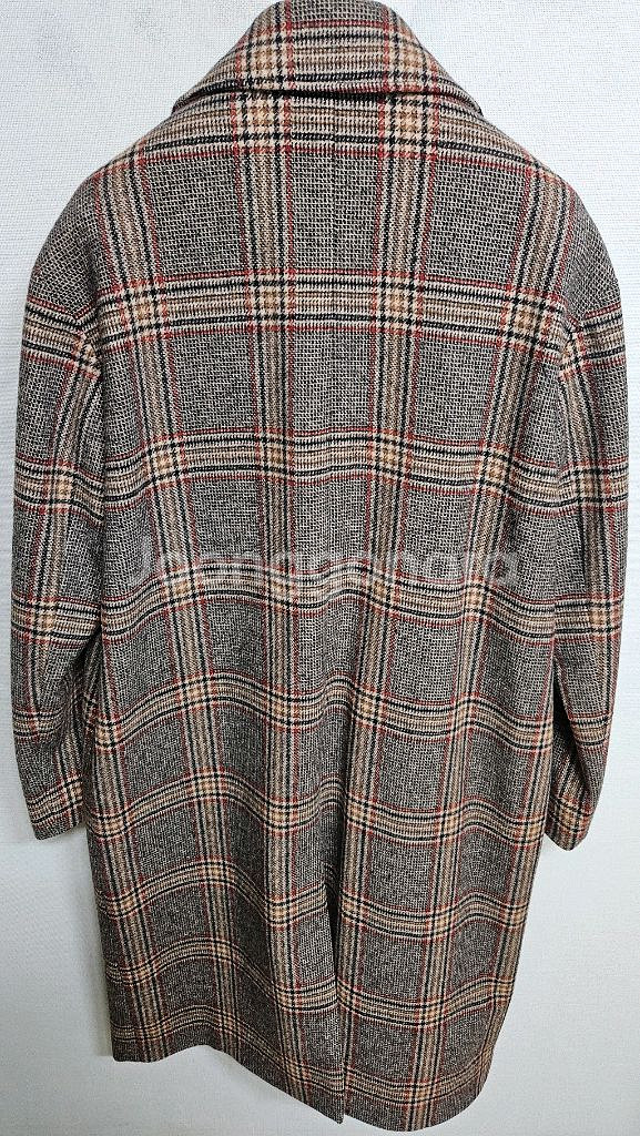 쿠어 오버핏 체크 더블코트 S--5