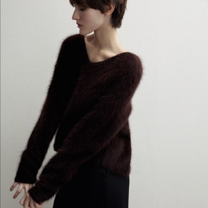 시에 블리스 루즈 앙고라 니트 딥 모카