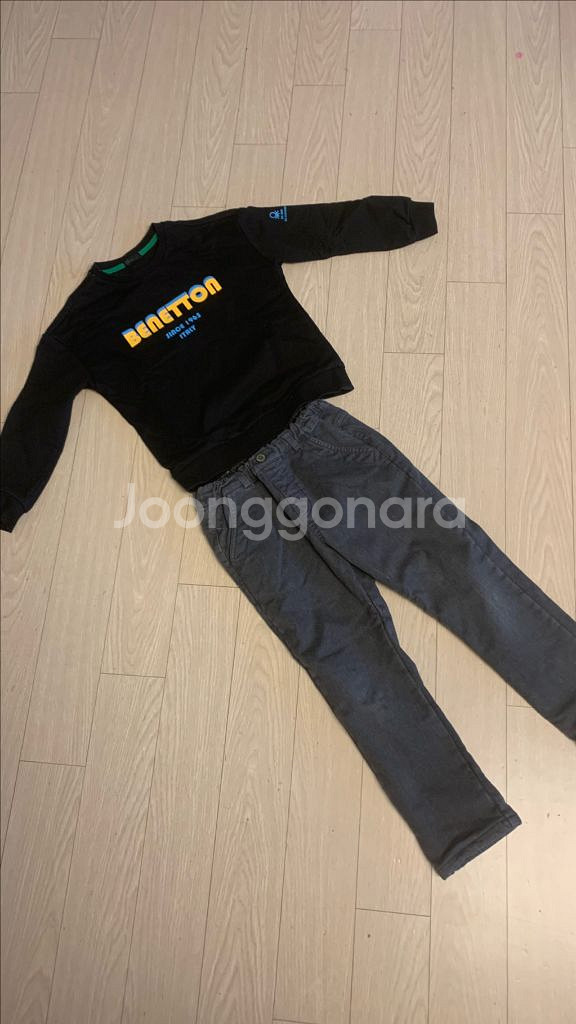 베네통 상의+페리미츠 기모바지 120 사이즈 세트 6---0