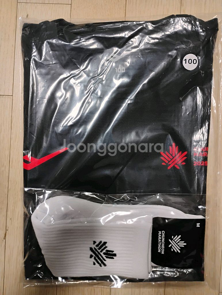 춘마 춘천마라톤 기념 티셔츠 100사이즈 및 양말--0