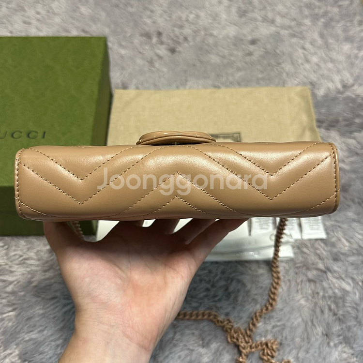 [풀구성] 구찌 GG 마틀라세 미니 체인백 핑크베이지--7