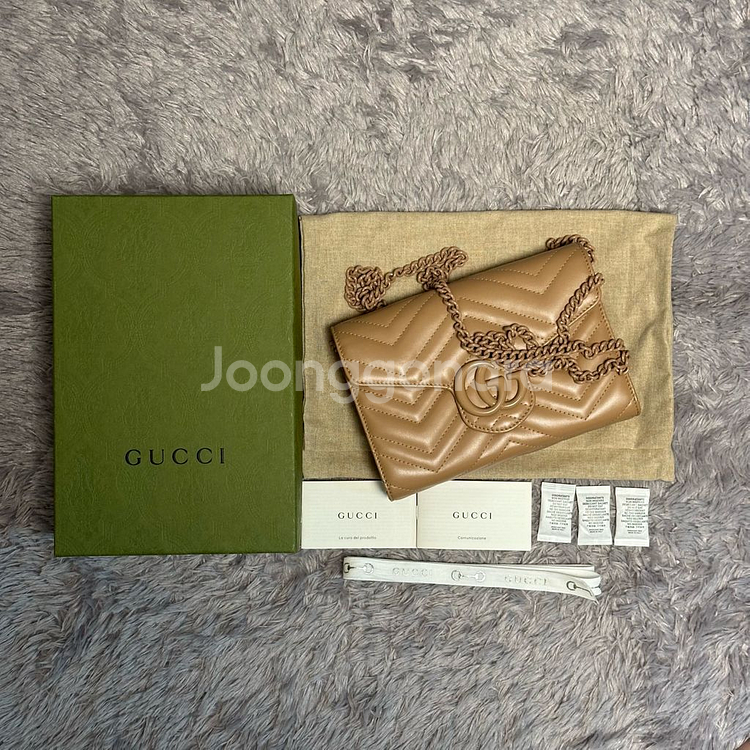 [풀구성] 구찌 GG 마틀라세 미니 체인백 핑크베이지--8