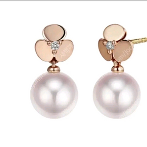 골든듀 18k 스윗베리진주 다이아몬드 귀걸이 상태최상