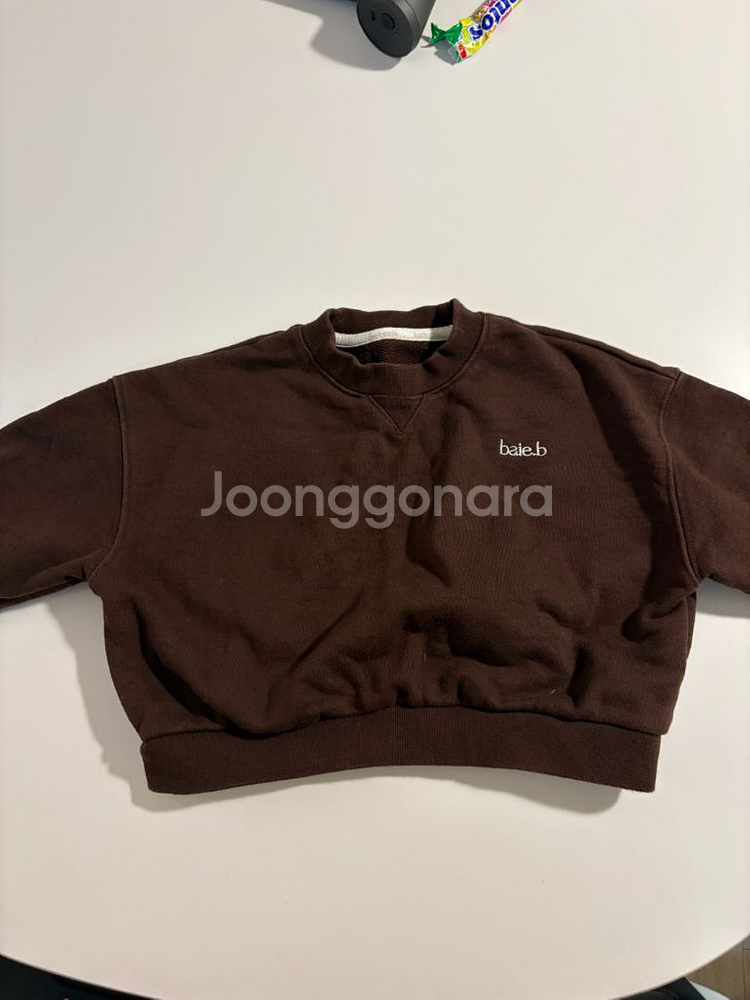 baie.b 베이직 크롭 맨투맨 브라운--0