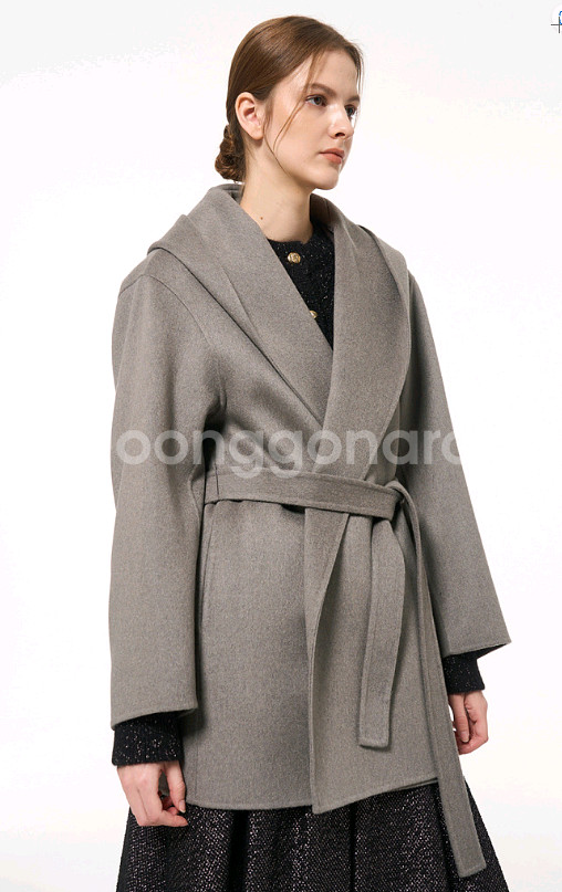 한섬 타임 캐시미어 블렌드 핸드메이드 코트--0