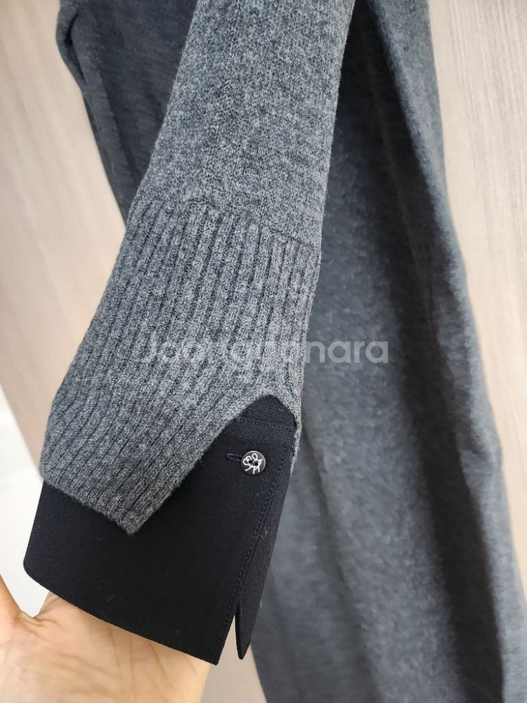 타임 캐시미어 블랜드 텍스쳐블록 니트 드레스--3