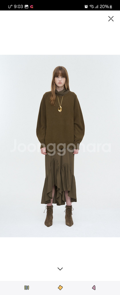 타임 캐시미어 언밸런스 햄 니트 탑--0