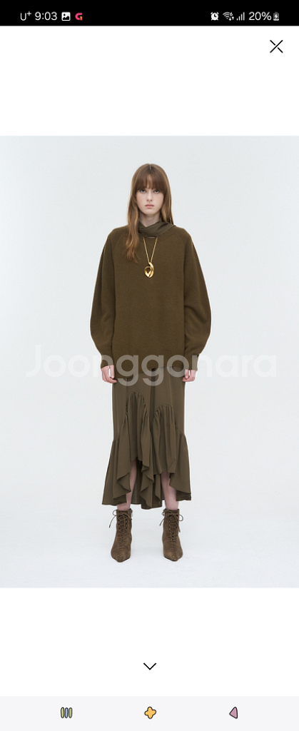 타임 실크타이 스트랩 셔링 드레스--0