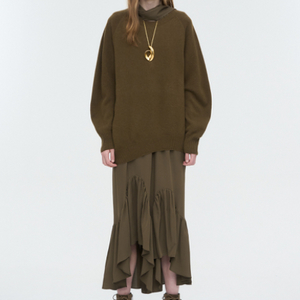 타임 실크타이 스트랩 셔링 드레스