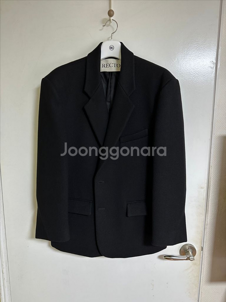 (M)렉토 싱글 브레스티드 오버사이즈 울 자켓--1