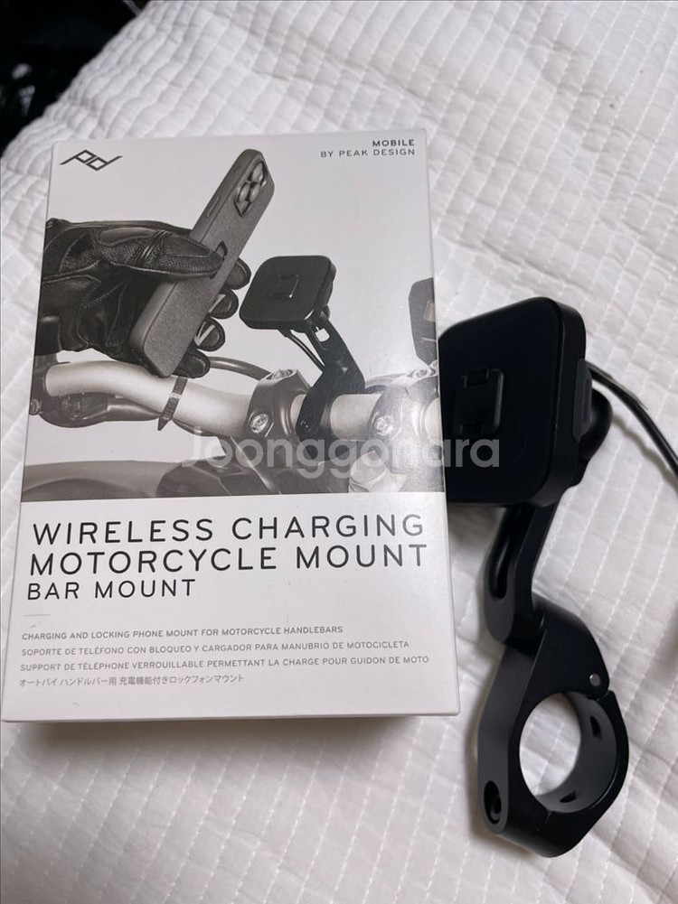 픽디자인 모토사이클 마운트 무선충전+케이블 새상품--4