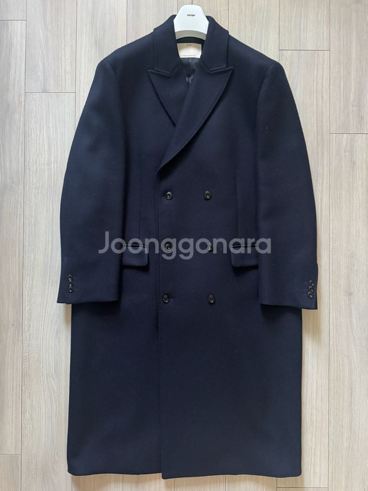 포터리 멜튼울 페코렘 더블코트 다크네이비--0
