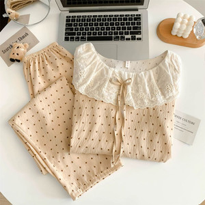 새상품)여성 긴팔 파자마 세트 M 베이지/소라/블랙/꽃