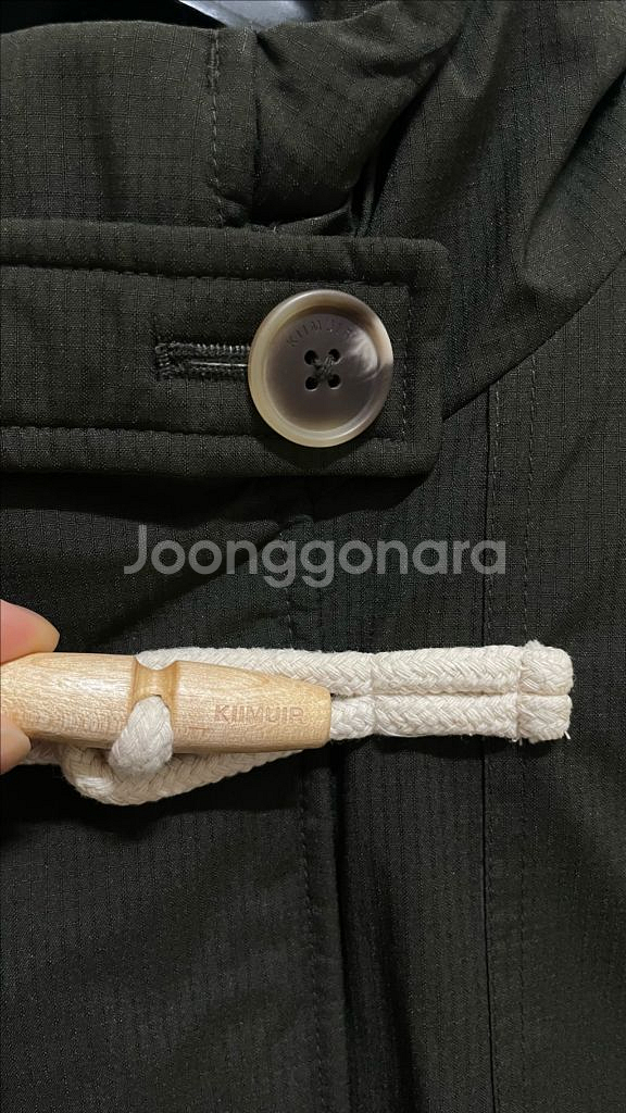 키뮤어 오버핏 더플 후드 숏패딩 카키 S--4