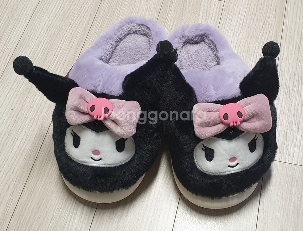 쿠로미 털실내화 텍달린 새상품--0