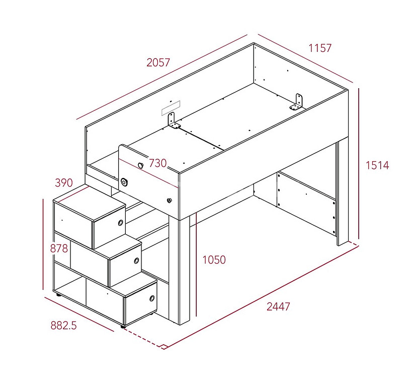 일룸 키니 2층침대 계단좌형 거의새것--1