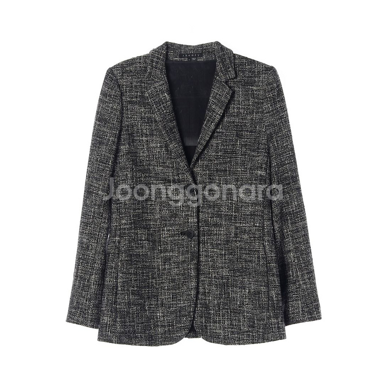 [XS]띠어리 코튼 트위드 블레이저 싱글브레스티드재킷--0