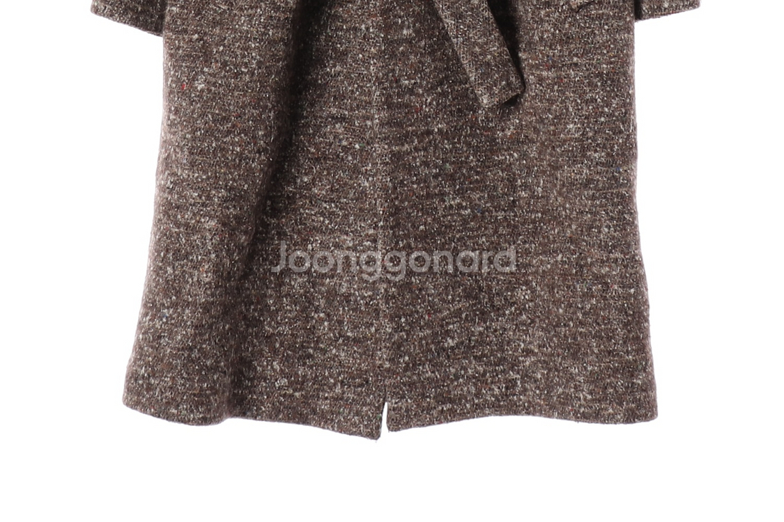 [S]산드로 울실크75% 브라운 보카시 롱 랩코트--3