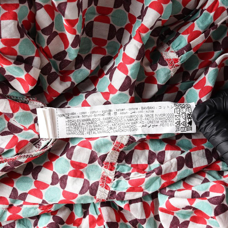 [S]자라 레드 민트 패턴 브이넥 긴팔 롱 캉캉 원피스--6