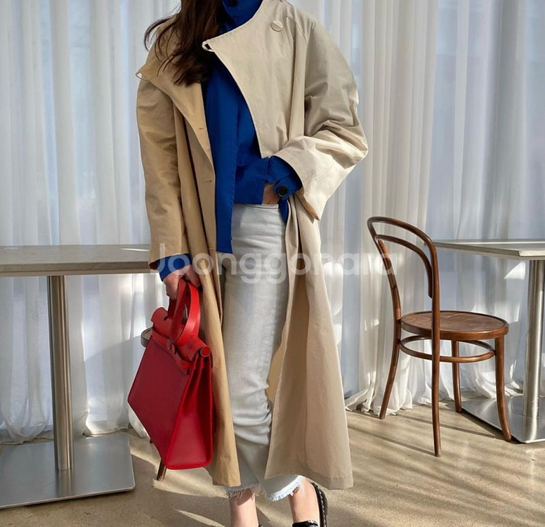 베이지 투톤트렌치코트--0