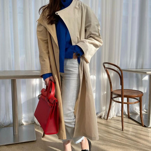 베이지 투톤트렌치코트