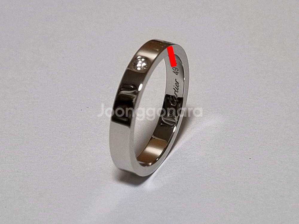 C드 까르띠에 1다이아 3mm 플래티늄 반지 49호--0