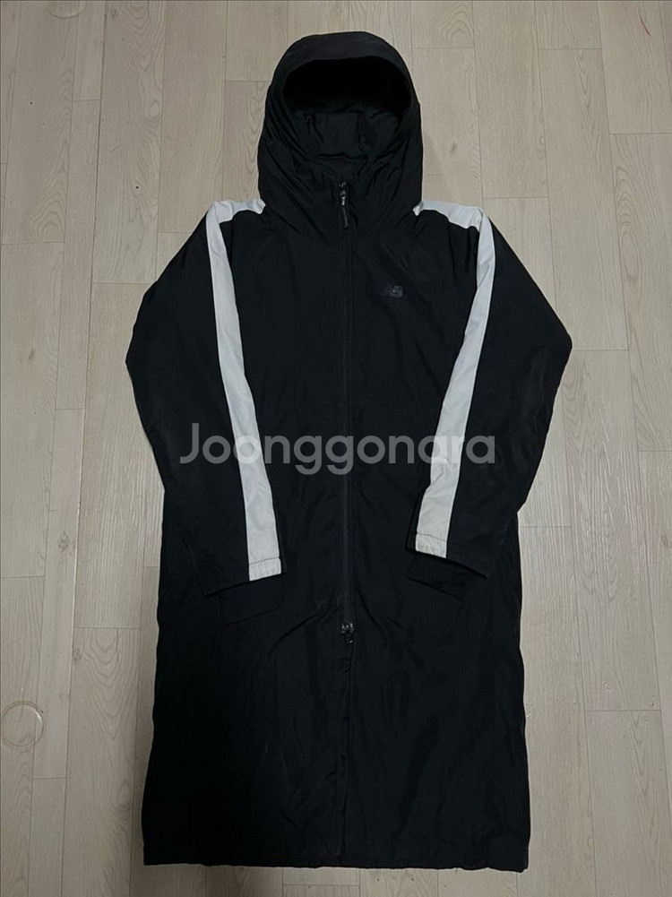 뉴발란스 사이드라인 다운 후드 롱패딩 점퍼 S/90--0