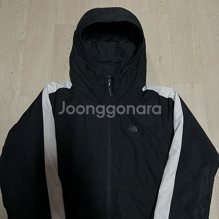 뉴발란스 사이드라인 다운 후드 롱패딩 점퍼 S/90--1