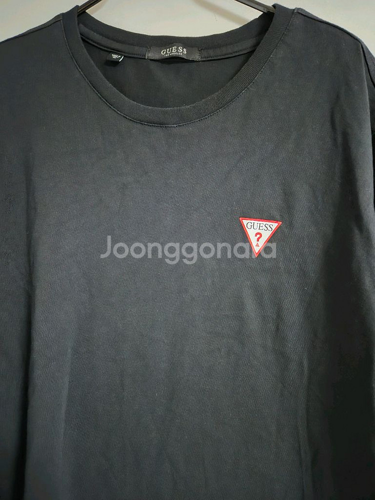 게스 블랙 반팔 티셔츠 XL--2