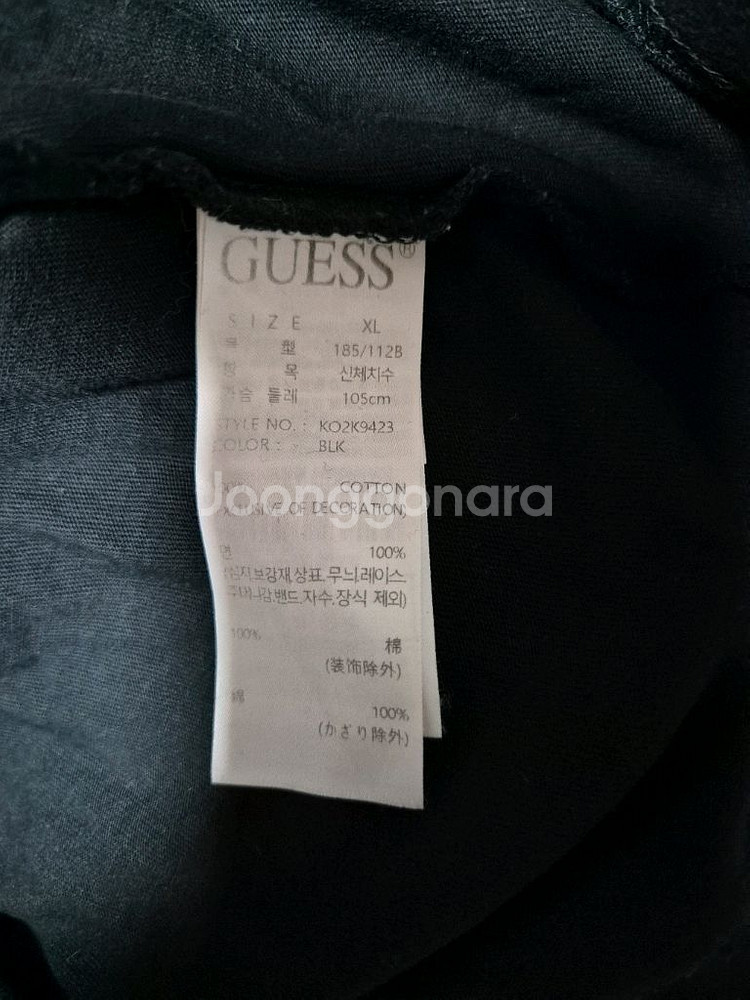 게스 블랙 반팔 티셔츠 XL--3