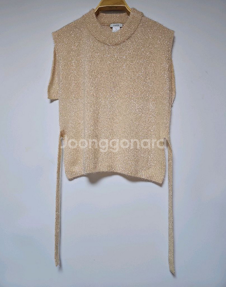 미사용 한섬 SYSTEM 니트 글리터 베스트--0