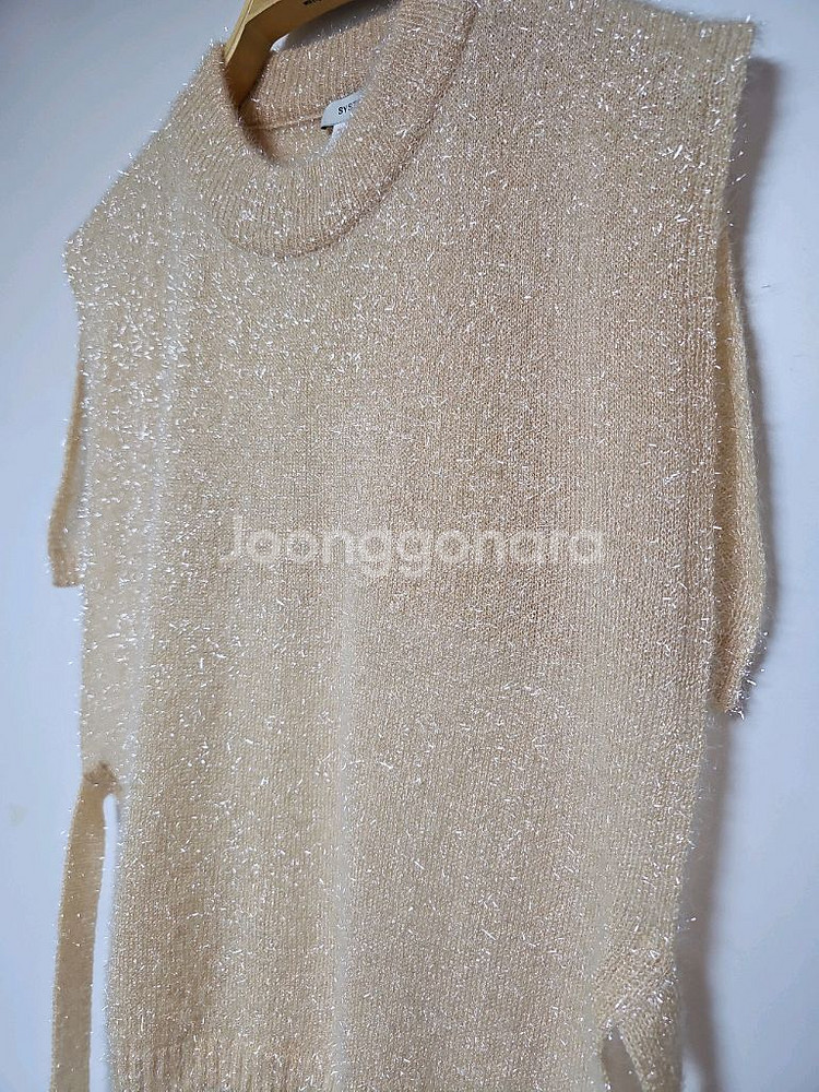 미사용 한섬 SYSTEM 니트 글리터 베스트--3