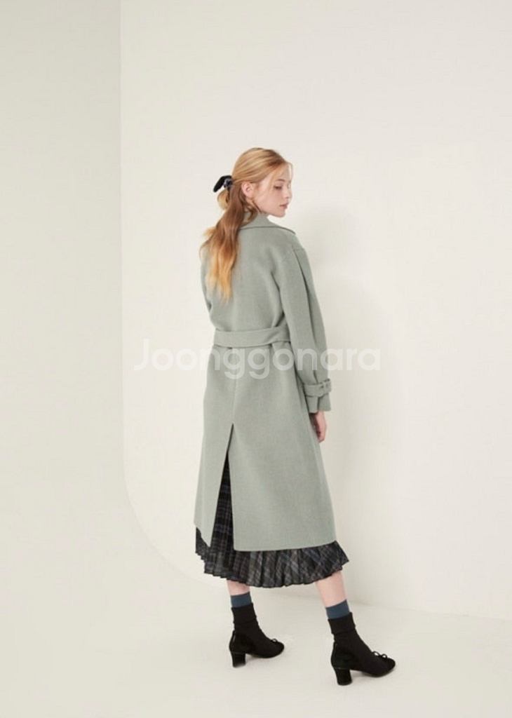 SJSJ 민트 핸드메이드 벨티드 코트 82사이즈--1