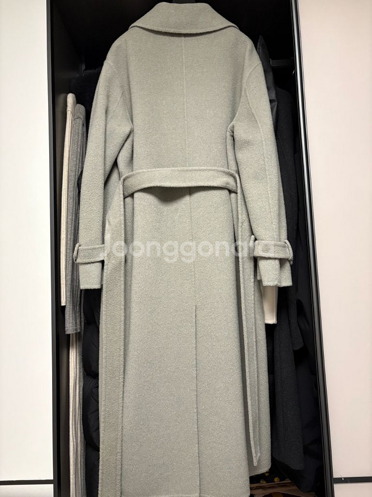 SJSJ 민트 핸드메이드 벨티드 코트 82사이즈--5