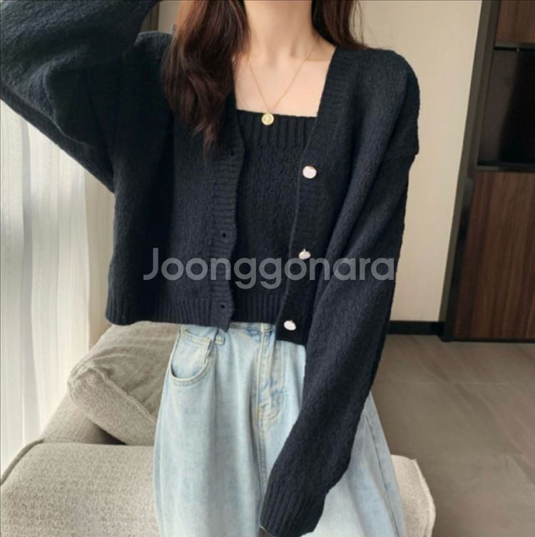 와플 나시 가디건 세트--1