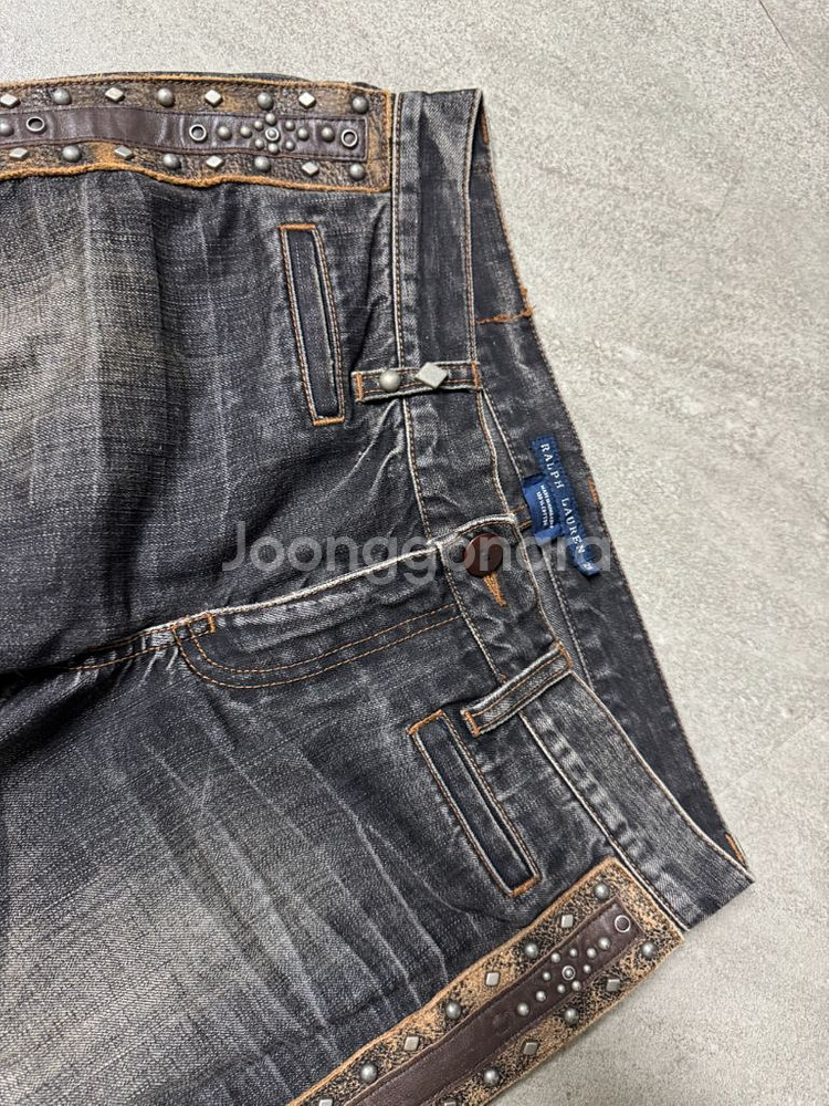 랄프 로렌 로우웨이스트 웨스턴 무드 데님 진 팬츠--3