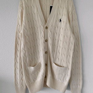 폴로 랄프로렌 크림아이보리 남녀공용 꽈베기 포켓가디건