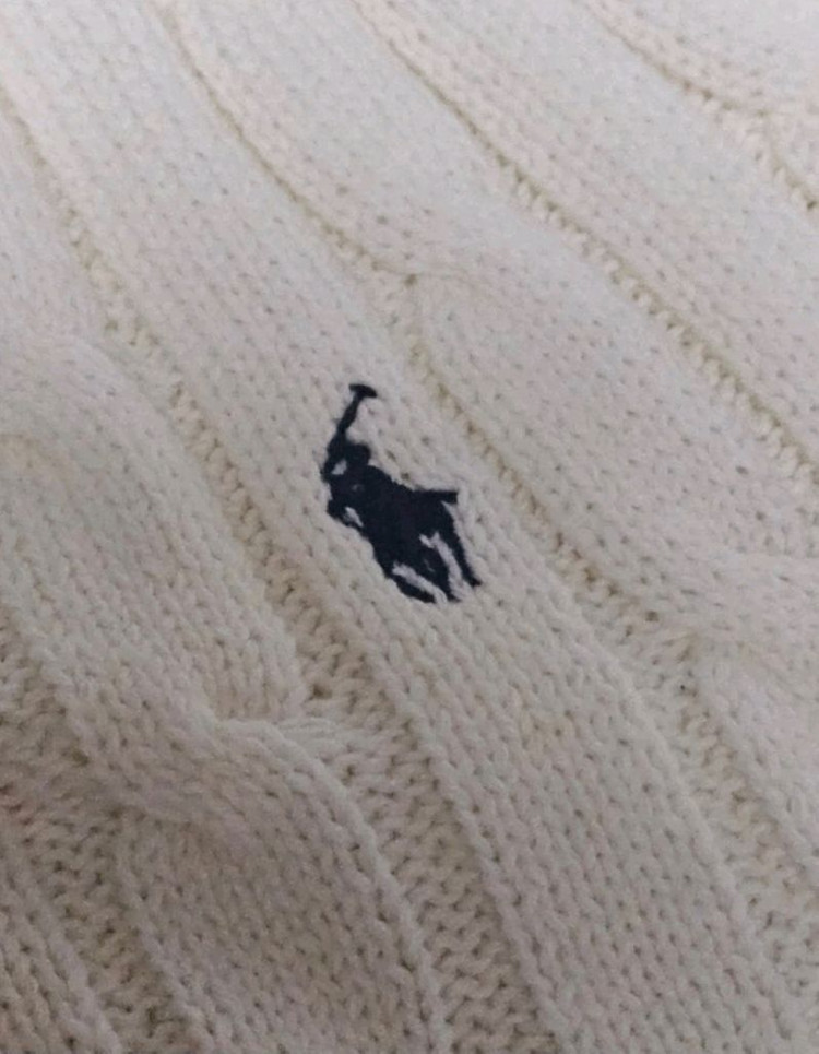 폴로 랄프로렌 크림아이보리 남녀공용 꽈베기 포켓가디건--4