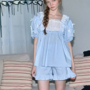 ULLALA 여성잠옷 40수 피아 반팔 파자마 홈웨어