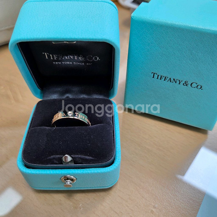 티파니 밴드링 3p 다이아 로즈골드 18k 반지--0