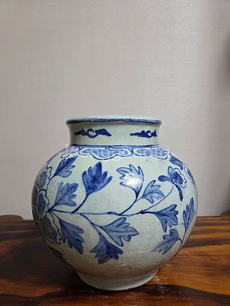 골동품 조선시대 후기 관요사기 분원 모란문 호--3